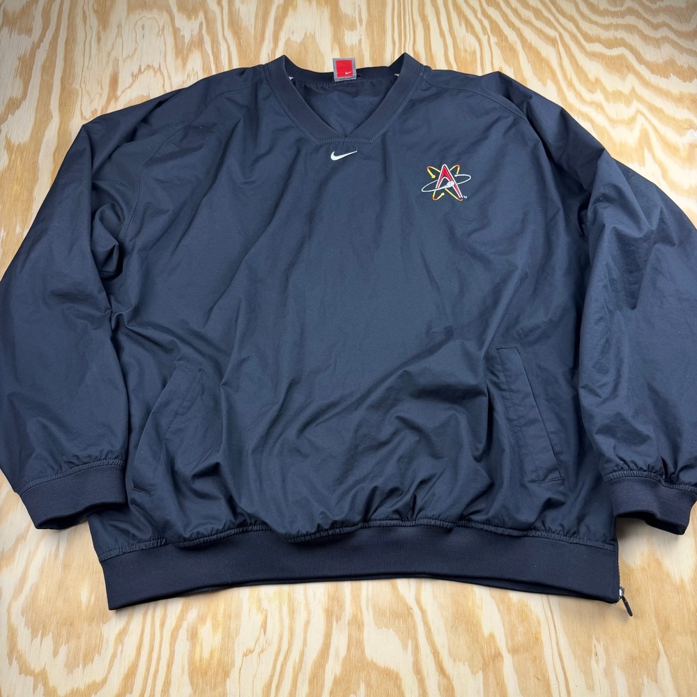 Nike Team Albuquerque Isotopes Windbreaker Pullover Black XXL V-Neck Top